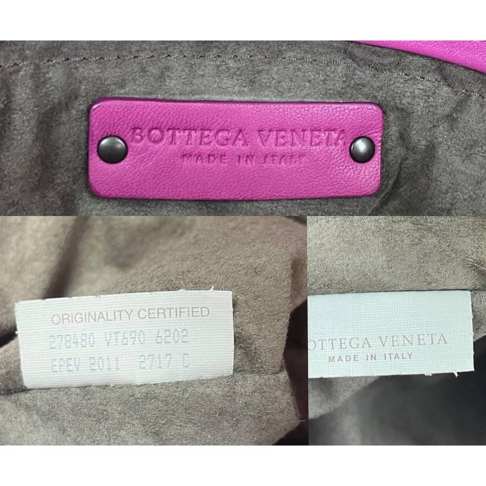 BOTTEGA VENETA Fuchsia Cabat Lido Patchwork Intrecciato Frayed Handbag Tote - Picture 5 of 6
